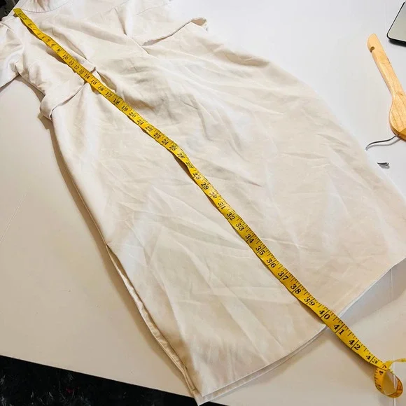 Caara Dress Size Small Fritz High Neck Puff Sleeves Ivory - Picture 10 of 11